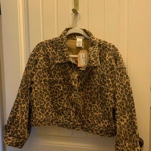 Leopard jean jacket